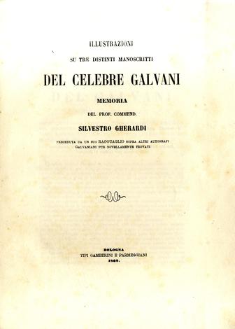 Illustrazioni su tre diversi manoscritti del celebre Galvani
