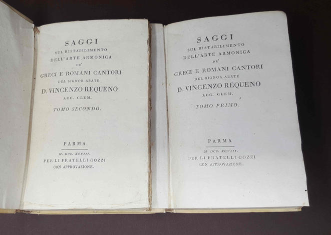 <strong>Saggi sul ristabilimento dell’Arte Armonica de’ greci e romani cantori.</strong>