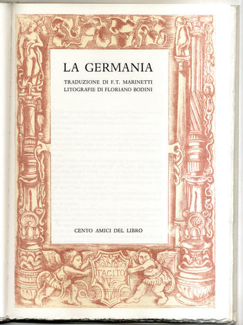 <strong>LA GERMANIA. </strong>Traduzione di F.T. Marinetti, litografie di Floriano Bodini. 
