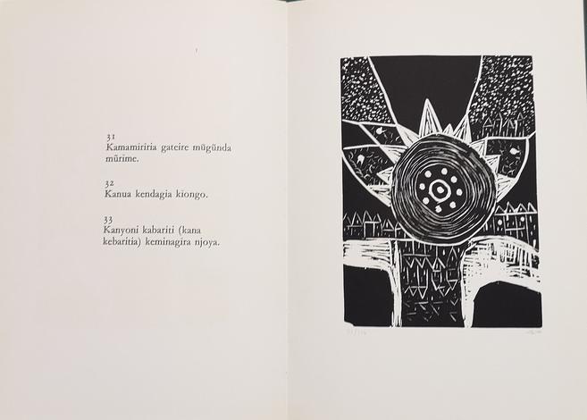 <strong>99 proverbi kikuyu. </strong>Otto linoleum di Franca Ghitti, un testo di Aldo Tagliaferri.