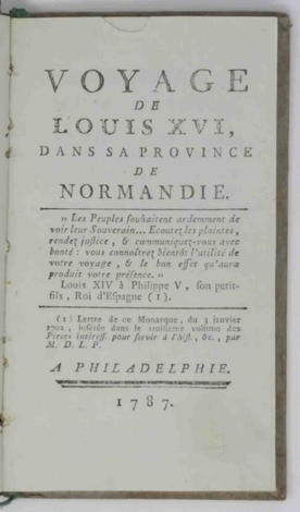 Voyage de Louis XVI dans sa Province de Normandie.