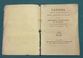 <strong>Lezione intorno il lento progresso della Tragedia in Italia.</strong>