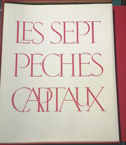<strong>Les Sept Péches Capitaux. Huit Lithographies originales de LEONOR FINI, texte inédit de Jacques Perret.</strong>