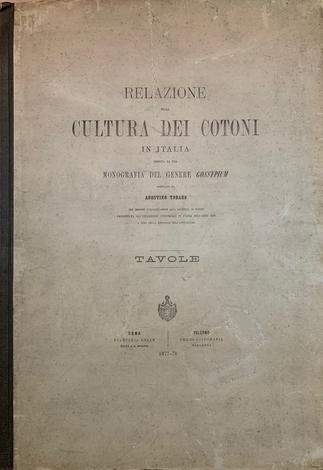 <strong>Relazione sulla cultura dei cotoni in Italia. Seguita da una Monografia del Genere Gossypium. TAVOLE.</strong>