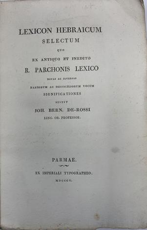 <strong>selectum quo ex antiquo et inedito R. Parchonis lexico,</strong>